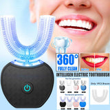 360° Smart U-Shaped Electric Toothbrush, Waterproof, USB Rechargeable