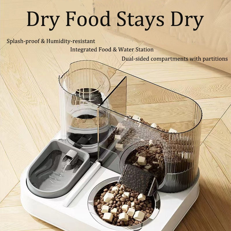 Dual Pet Feeder and Water Dispenser Bowl for Cats, Dogs and Puppies