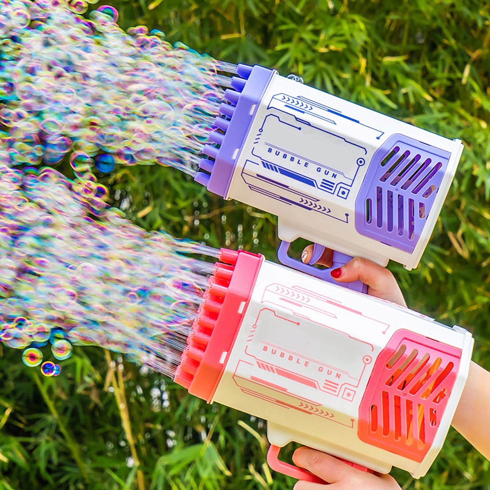 Rocket Bubble Gun Toy – 69 Holes Automatic Bubble Blower for Kids