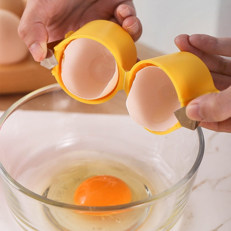 Easy egg shell separator tool for baking and cooking