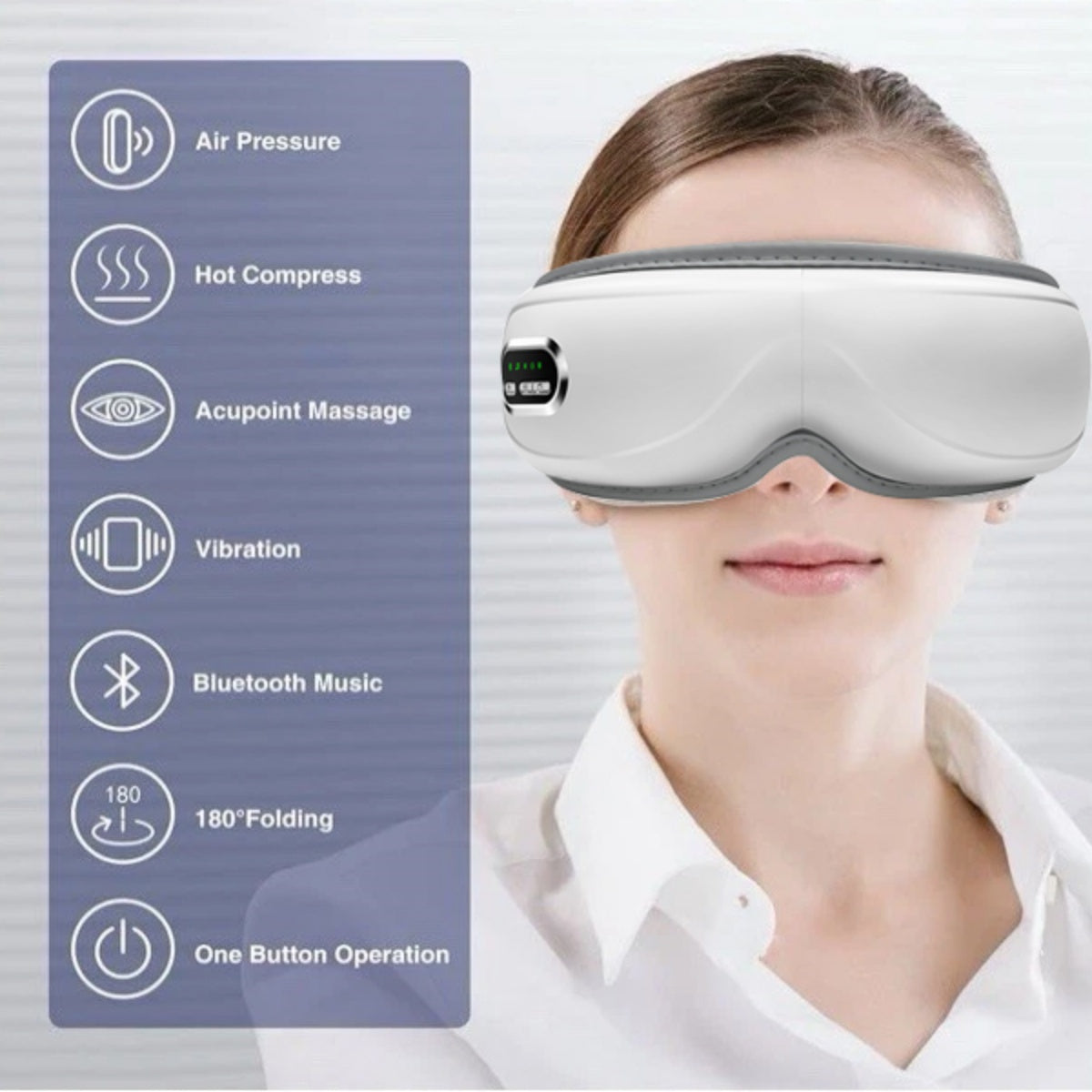 Electric Eye Massager Mask with Heat & Vibration for Puffy Eyes and Eye Care