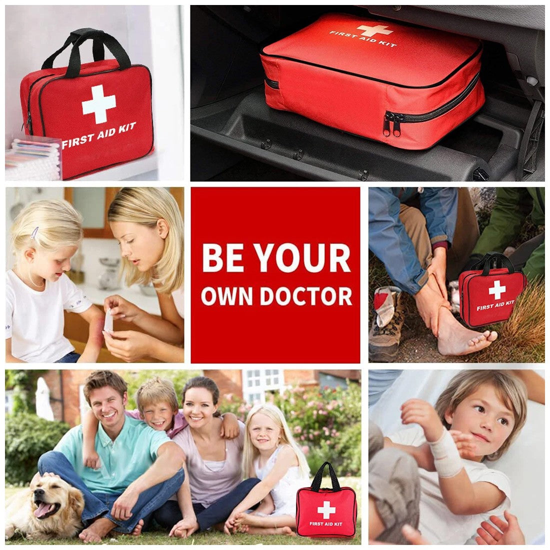 Emergency First Aid Kit 391 Piece Portable Medical Kit for Home Office and Travel