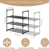 Extendable Shoe Rack for 10 Pairs Durable Metal Shoe Organizer Storage Solution