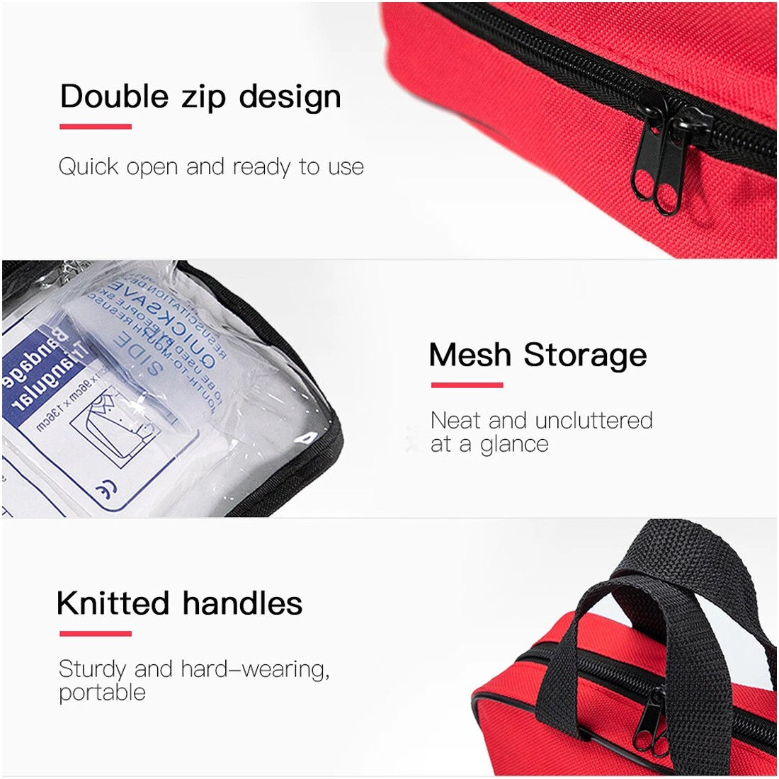 Family First Aid Kit 391 Piece Disaster Preparedness Emergency Medical Bag