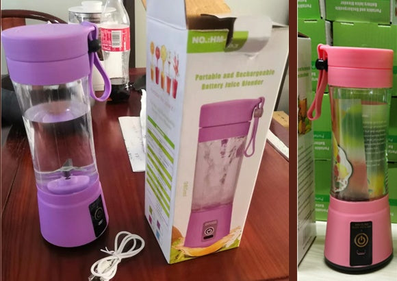 Portable blender making fresh fruit smoothies