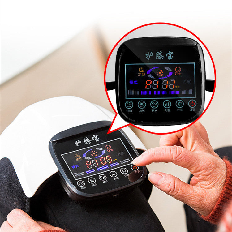 Heated knee massager with wireless rechargeable design