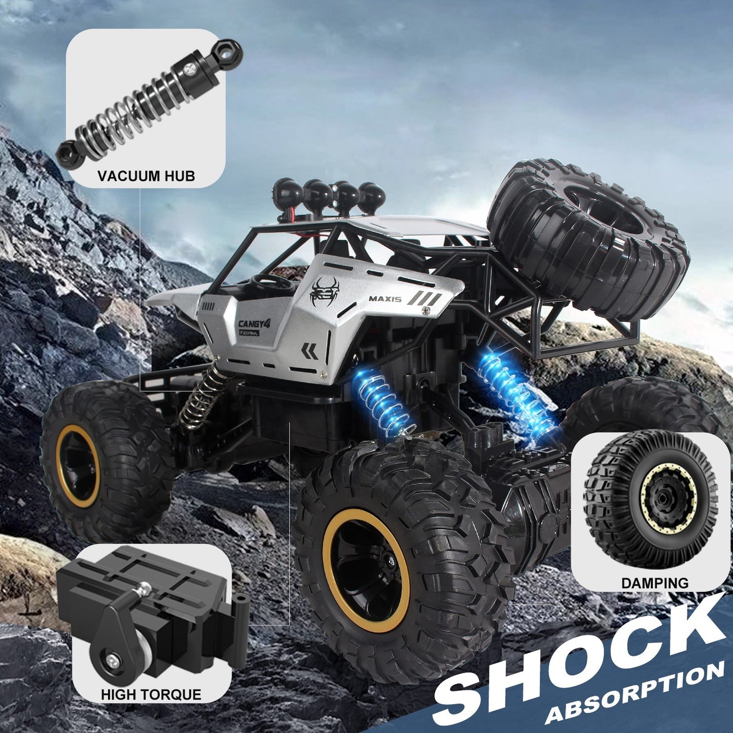 High Speed 4WD RC Monster Truck All Terrain Off Road Racing Car with Long Battery Life