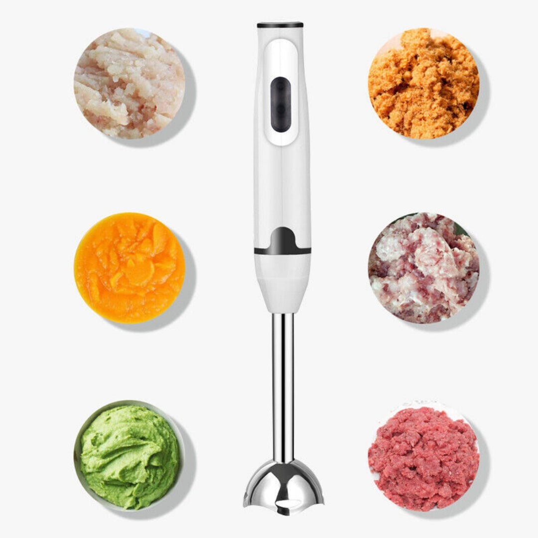 Electric Immersion Blender with Sharp Stainless Steel Blade for Smoothies, Milkshakes & Purees