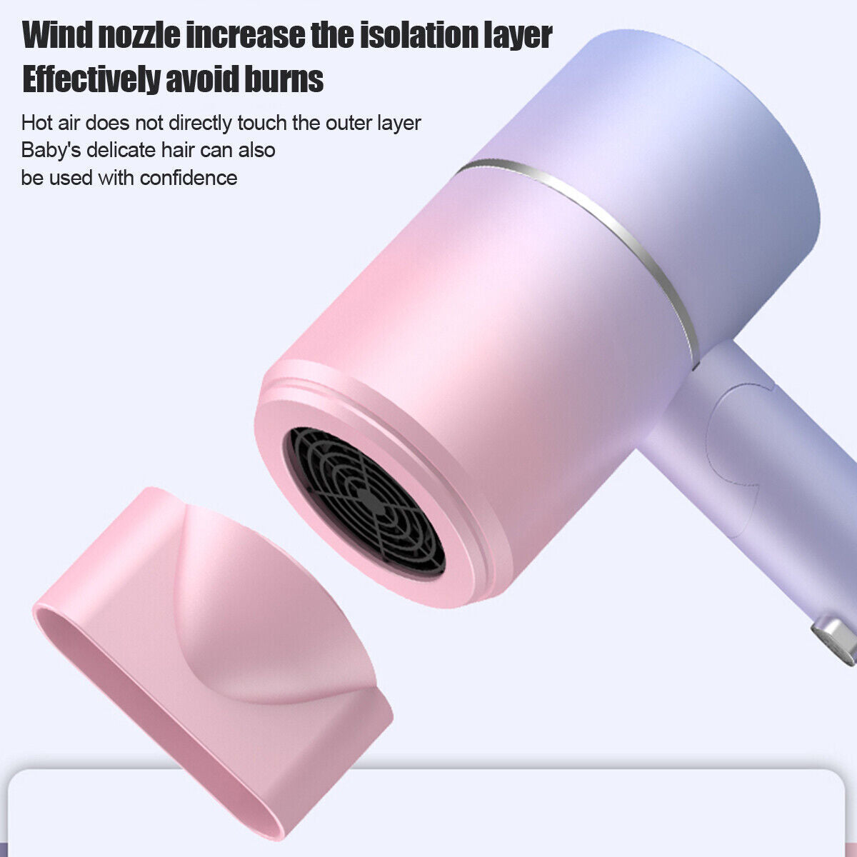 Ionic Foldable Hairdryer with Anti-Frizz Technology and UK Adapter