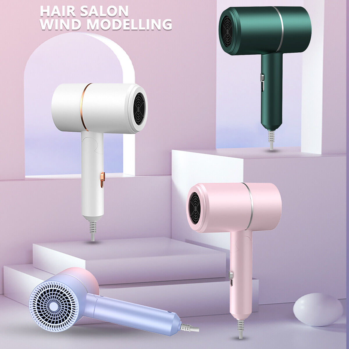 Fast Drying Ionic Hairdryer with UK Adapter for Quick Styling