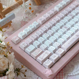 Kawaii Love Mechanical Keyboard Keycaps 130-Key PBT Custom Gaming Keycap Set