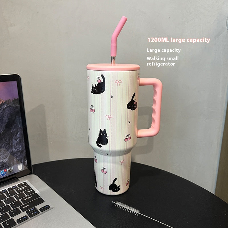 Double-wall insulated stainless steel tumbler for hot and cold drinks