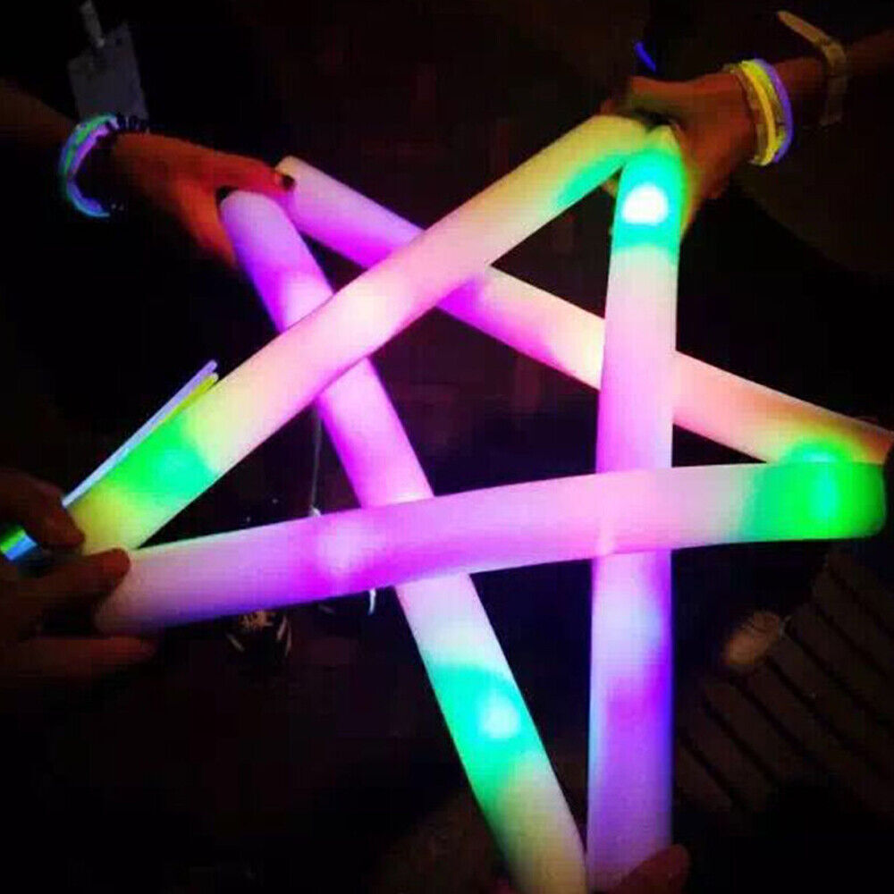 Multi-Color Flashing LED Foam Glow Sticks for Party Favors, Wedding Decorations & Night Events
