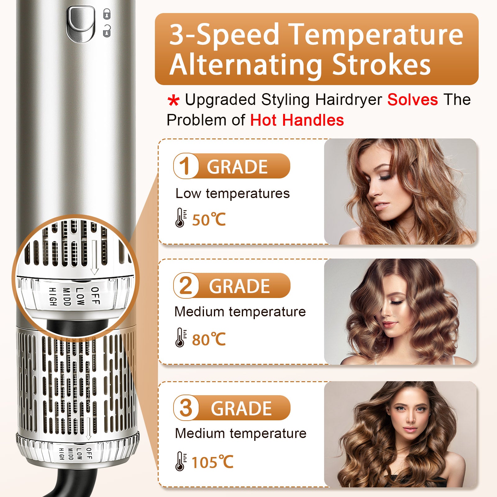 Multi Function Air Wrap Hair Styler with Curling and Drying Brush for All Hair Types