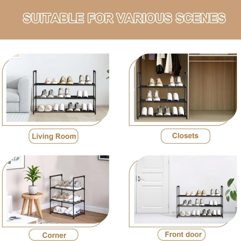 Multi Purpose Metal Shoe Storage Organiser for 10 Pair Footwear Collection