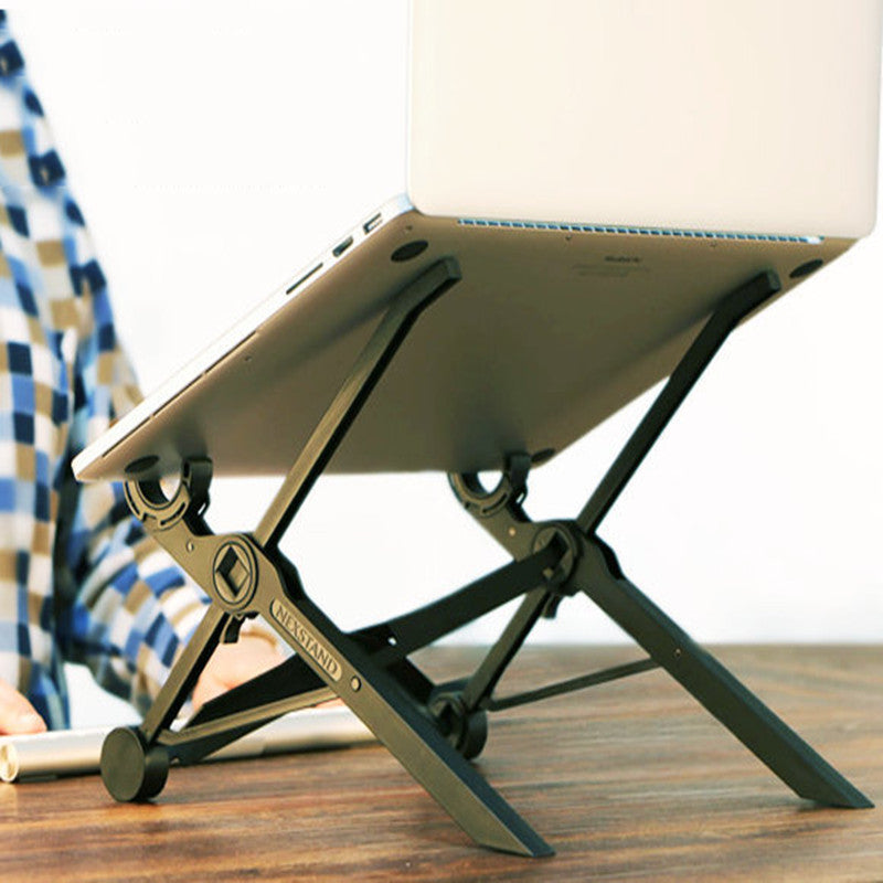 Portable Foldable Laptop Stand with Anti-Slip Nylon Design, Adjustable Notebook Stand for MacBook, Laptop Cooling Riser
