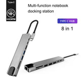 Portable USB-C Expansion Hub with Power Delivery Docking Station, Aluminium Alloy USB-C Adapter for MacBook Air, Dell XPS, HP, Lenovo & Surface