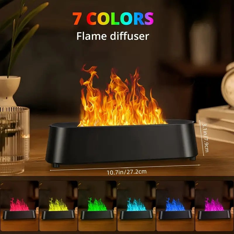 Portable USB Essential Oil Flame Aroma Diffuser with Timer and Cool Mist Humidifier