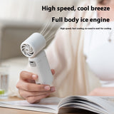 Compact handheld turbo fan with adjustable airflow for travel and office use