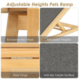 Premium Adjustable Foldable Pet Ramp – Wooden Non-Slip Dog Ramp for Cars, Beds & Sofas