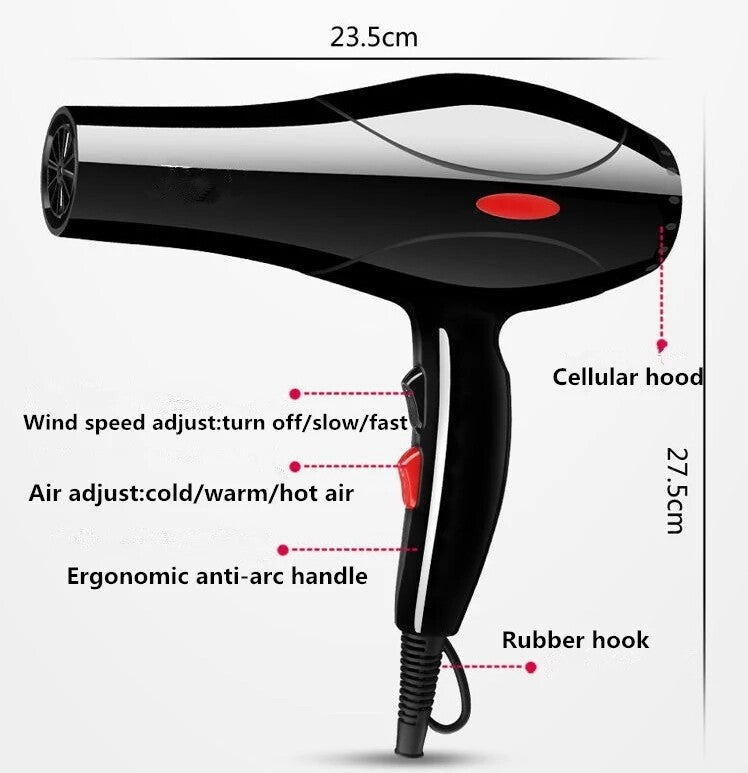 Professional Hair Dryer with Concentrator Nozzle for Precision Hair Styling