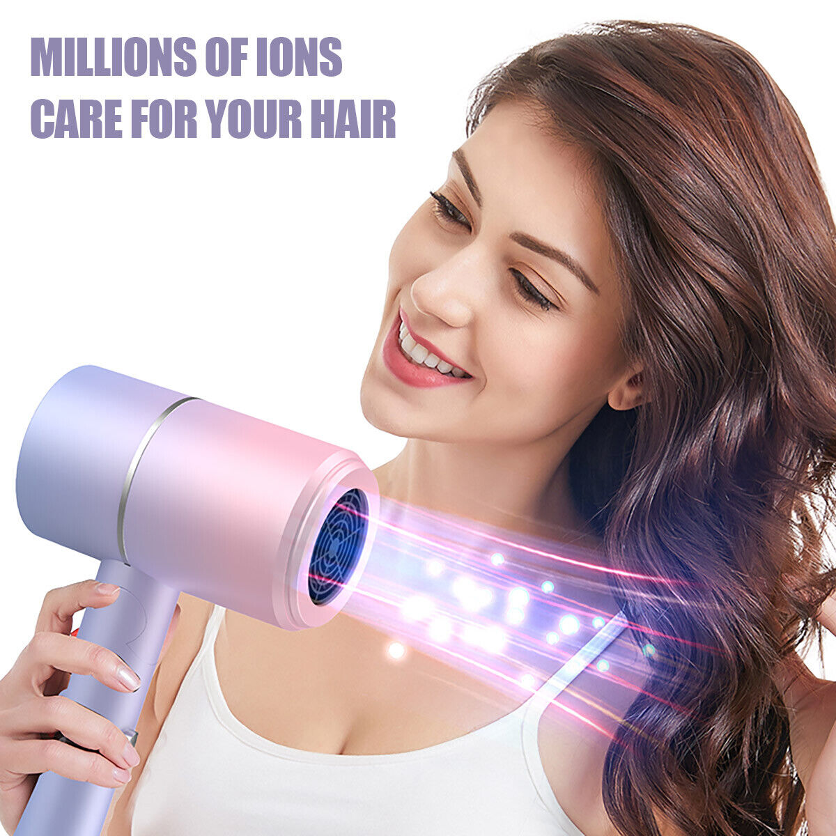 Professional Ionic Hair Dryer Foldable Hairdryer with UK Adapter