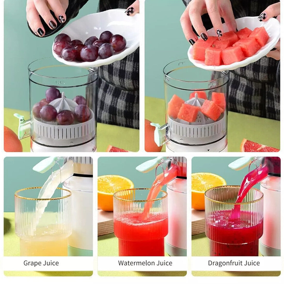 Rechargeable Orange & Lemon Juice Extractor Machine with USB charging