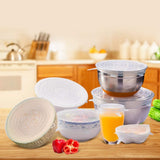 Reusable bowl covers made from food-grade silicone for airtight food storage