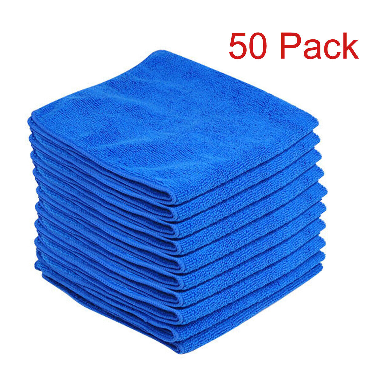 Premium 50 Pack Large Microfibre Cleaning Cloths 30x30cm Car Detailing Towels for waxing, buffing and polishing.