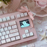 Romantic Heart Theme Keyboard Keycap Set with Premium PBT Dye Sublimation