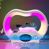 Smart bedroom night lamp with colorful RGB lighting and Bluetooth audio