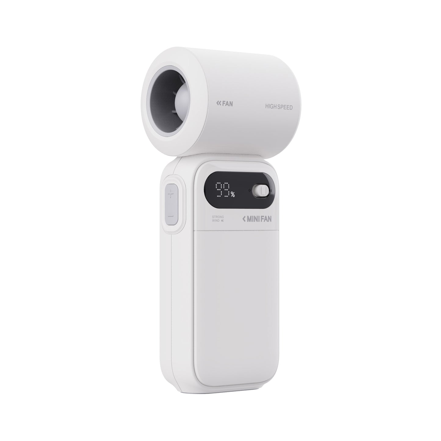 Smart display mini turbo fan with high-speed airflow for indoor, outdoor, office, gym, and travel