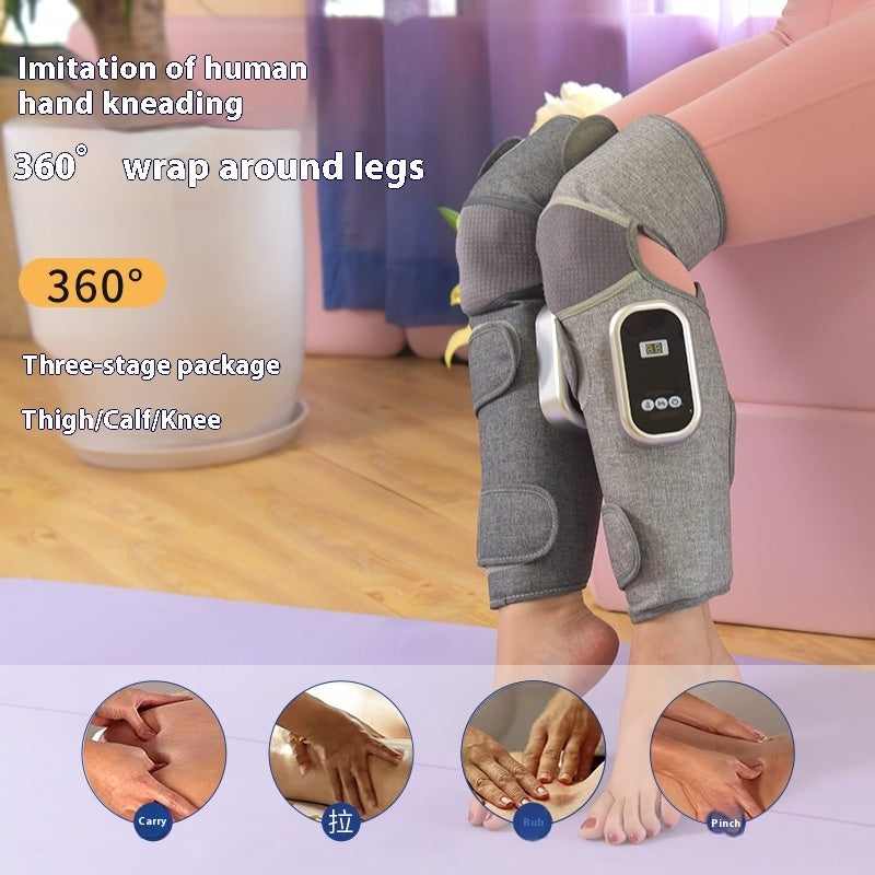 Smart heated knee massager with warm compress for pain relief