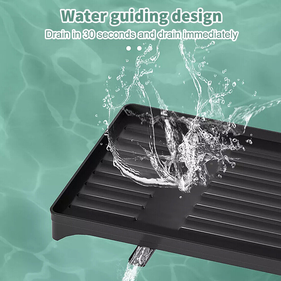 Countertop 2 Tier Kitchen Sink Dish Drainer Rack with Drip Tray & Cutlery Holder with removable cutlery holder.