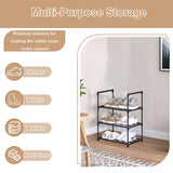 Space Saving 3 Tier Metal Shoe Rack Shelf Organizer for Small Spaces