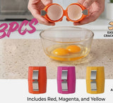 Stainless steel egg shell opener displayed in a modern kitchen setting
