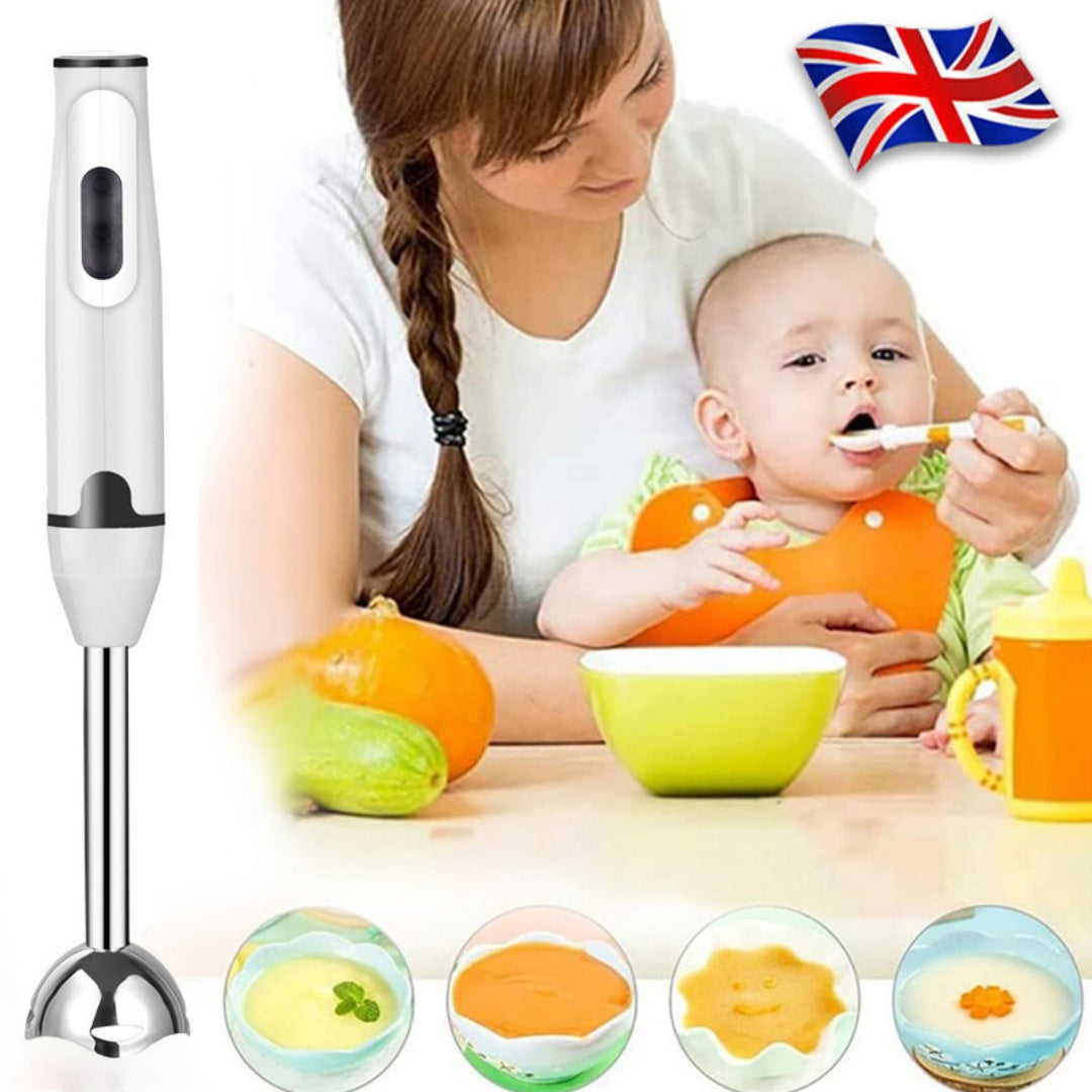 Stainless Steel 400W Immersion Hand Blender for Mixing, Blending, Pureeing & Whisking
