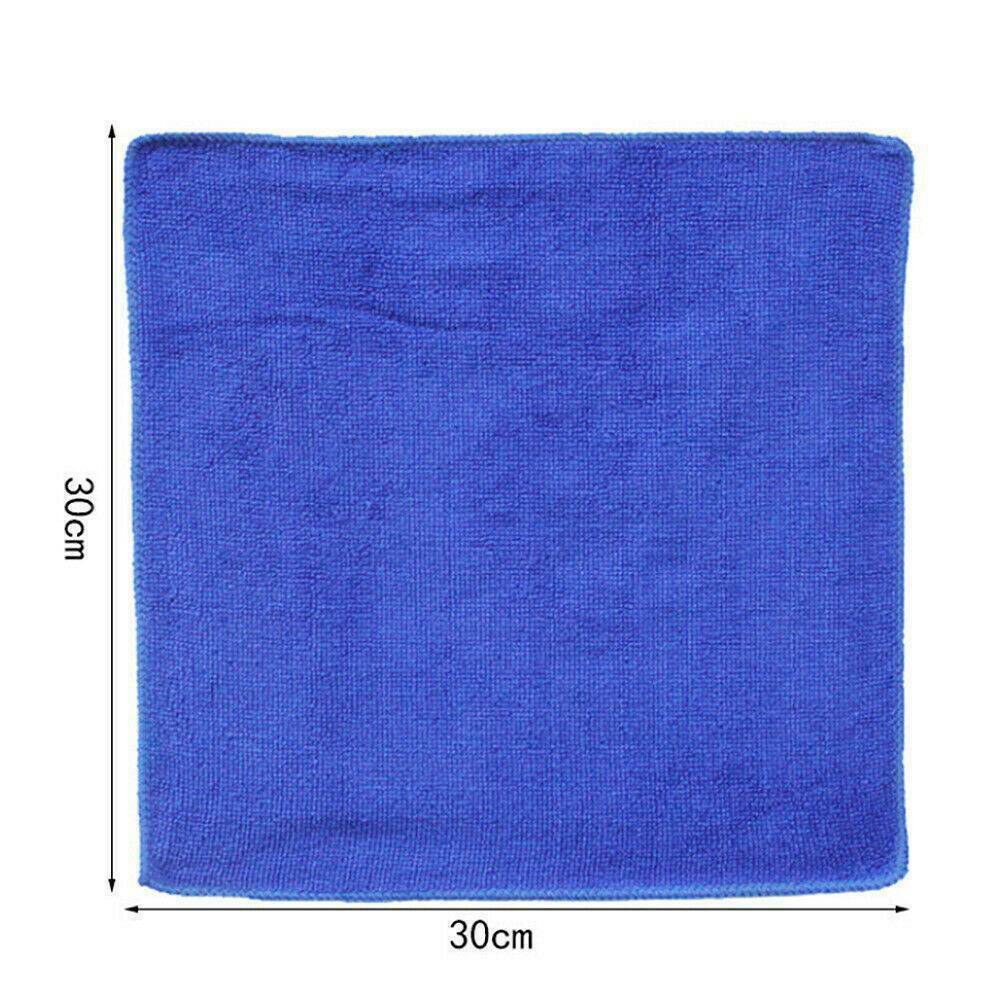 Durable 50 Pack Large Microfibre Cleaning Cloths 30x30cm Car Detailing Towels with high absorbency and edged finish.