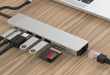 USB Type-C Hub 8-Port Aluminium Docking Station, Multiport USB-C Adapter with HDMI, Fast Charging, USB 3.0 & Memory Card Reader for Business and Travel