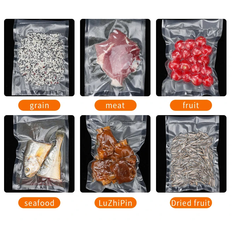 Vacuum Food Storage Machine with 60 Vacuum Bags for Freezer Organisation