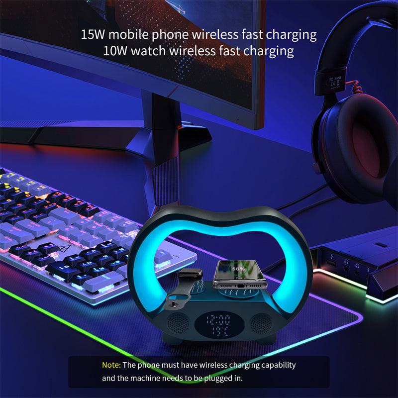 Modern LED desk lamp with fast 15W wireless phone charging pad